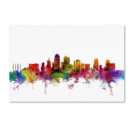 Michael Tompsett 'Kansas City Skyline' Canvas Art,16x24